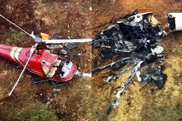 அமெரிக்காவில் நடுவானில் நேருக்கு நேர் மோதிய ஹெலிகாப்டர்கள்! | Mid Air Helicopter Crash Kills Pilot In New Jersey