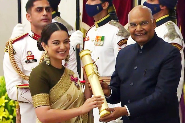 பத்மஸ்ரீ விருது வென்ற கங்கனா ரணாவத்.. ரசிகர்களின் பாராட்டு மழையில் நடிகை | Kangna Get Padma Sri Award