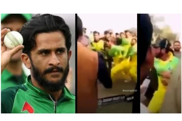 கிண்டல் செய்த ரசிகரை பயங்கரமாக தாக்கிய பாக்.வீரர் ஹசன் அலி... - வைரலாகும் வீடியோ...!