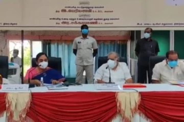திண்டுக்கலில் கொரோனா தடுப்பு பணிகள் தொடர்பாக அமைச்சர்கள் தலைமையில் நடைபெற்ற ஆய்வு கூட்டம்