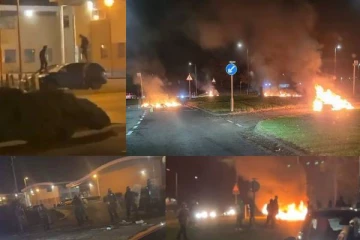 ஸ்காட்லாந்தின் ஹாலோவீன் கொண்டாட்டத்தில் பயங்கரம்: சாலையை தீயிட்டு வெடிகளை வீசிய இளைஞர்கள்