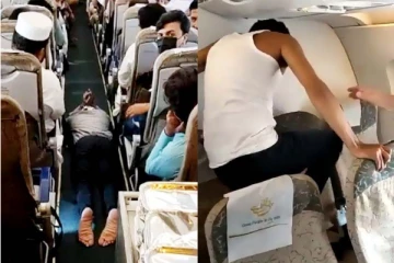 நடுவானில் விமானத்தின் ஜன்னலை காலால் உதைத்த பயணியால் பரபரப்பு!