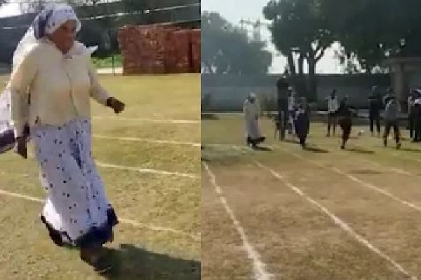 49 விநாடிகளில் 80 வயது பாட்டியின் அசத்தலான முடிவு | 80 Yr Old Woman From Meerut Completes 100 M Race