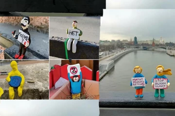 உக்ரைன் போருக்கு எதிர்ப்பு தெரிவித்து ரஷ்யாவில் தோன்றியுள்ள களிமண் மனிதர்கள்