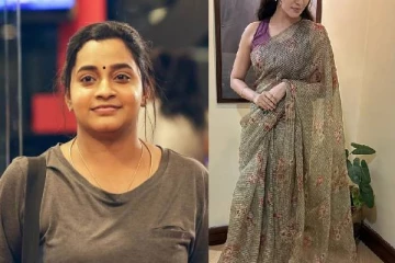 ட்ரெண்டி சேலையில் ரசிகர்களை கிறங்கடிக்கும் இறுகப்பற்று பட நடிகை... வைரல் புகைப்படங்கள்