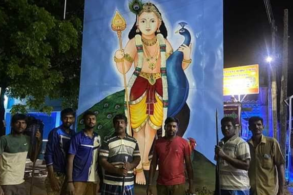 18 அடி உயரமுடைய முருகனின் ஓவியம் | 18 Feet Tall Painting Of Murugan