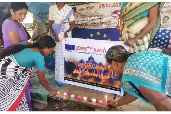 யாழ்.பொது நூலக அழிப்பு ஒரு இனப்படுகொலை: காணாமல் ஆக்கப்பட்டோரின் உறவுகள்  (Photos) | Gajendrakumar Should Call For A Referendum