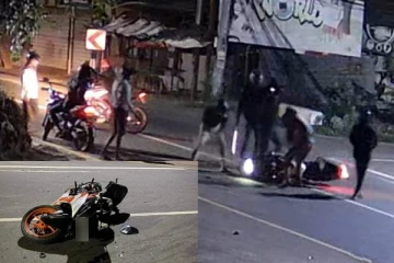 யாழில் மோட்டார் சைக்கிளை வீதியில் போட்டு உடைத்த கும்பல்! சி.சி.ரிவியில் சிக்கிய காட்சி