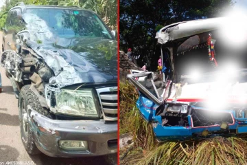 சொகுசு பஸ் ஒன்று காருடன் மோதி விபத்து