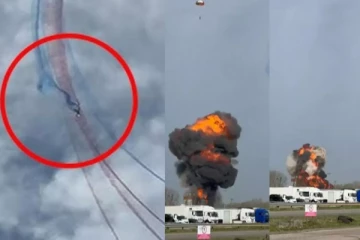 நடுவானில் மோதிக் கொண்ட போர் விமானங்கள்; பயிற்சியில் ஏற்பட்ட விபரீதம்