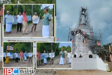 சட்டவிரோத விகாரையை அகற்றக்கோரி தையிட்டியில் போராட்டம்