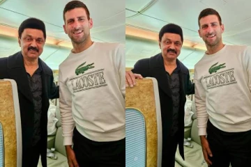 வானத்தில் ஆச்சரியம்! ஸ்பெயின் செல்லும் வழியில் நோவக் ஜோகோவிச்சை சந்தித்த மு.க.ஸ்டாலின்