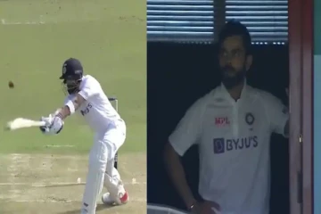 தன் விளையாட்டை கண்டு தானே முகம் சுழித்த இந்திய கேப்டன் விராட் கோலி : இணையத்தில் வைரல்