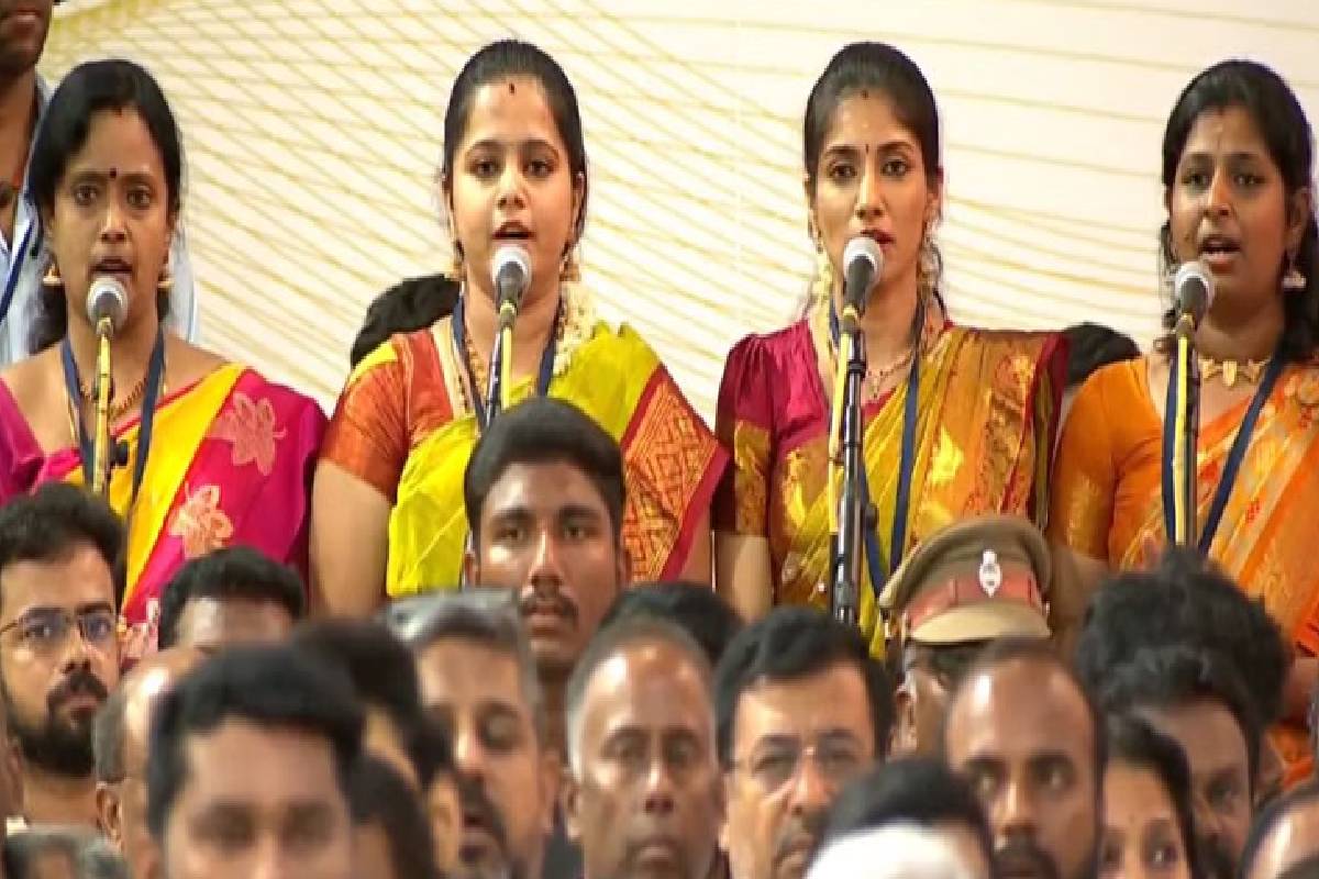 தற்காலிக சபாநாயகர் பதவியேற்பிலும் முதலில் ஒலித்த வந்தே மாதரம்…! மீண்டும் வெடித்த சர்ச்சை | Vande Mataram At Vijay S Cm Swearing In Ceremony