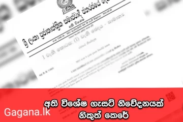 වහාම ක්‍රියාත්මක වන පරිදි අති විශේෂ ගැසට් නිවේදනයක් නිකුත් කරයි..