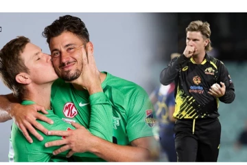 சக வீரர் கன்னத்தில் முத்தமிட்ட ஆடம் ஜாம்பா... - வைரலாகும் புகைப்படம்...!