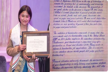 உலகிலேயே அழகான கையெழுத்து: பாராட்டுகளை பெற்ற சிறுமி