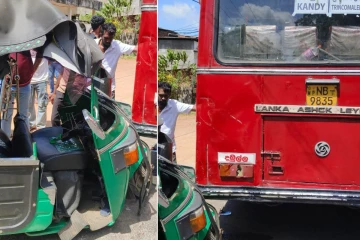 திருகோணமலையில் பேருந்து - முச்சக்கர வண்டி விபத்து