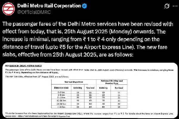 மெட்ரோ கட்டண உயர்வு - 8 ஆண்டுகளுக்குப் பிறகு அறிவிப்பு! | Delhi Metro Fare Hike Ticket Details