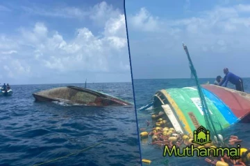 கடலில் மூழ்கிய படகினை மீட்டெடுத்த கல்முனை ஆழ்கடல் சுழியோடி