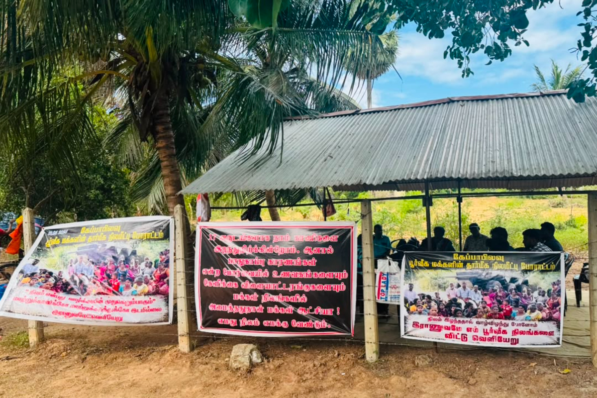 இராணுவத்தினர் வசமுள்ள கேப்பாப்புலவு காணி விடுவிப்பு கோரி போராட்டம்! | Mullaitivu People S Lands Under Military Control இராணுவத்தினர் வசமுள்ள கேப்பாப்புலவு காணி விடுவிப்பு கோரி போராட்டம்! | Mullaitivu People S Lands Under Military Control