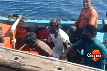 දිවි ගලවාගත් ධීවරයින් සිව්දෙනා හම්බන්තොට වරායට