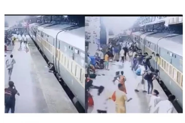 ஓடும் ரயிலிலிருந்து குழந்தையுடன் தவறி விழுந்து விபத்தில் சிக்கிய பெண்: அதிர்ச்சி வீடியோ வைரல்