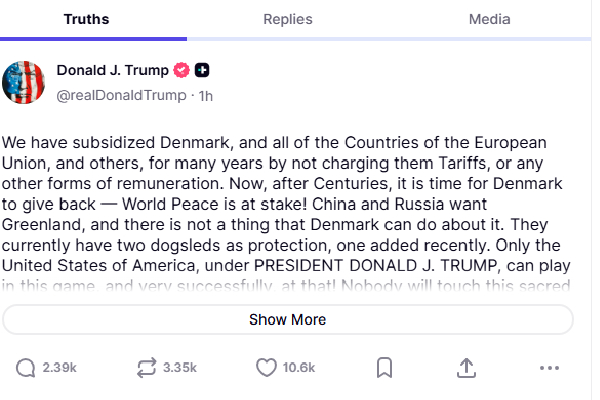 கிரீன்லாந்து தொடர்பில் ட்ரம்பின் மற்றுமொரு அதிரடி நடவடிக்கை : சிக்கலில் உலக நாடுகள் | Trump Says 8 Eu Countries To Be Charged 10 Tariff