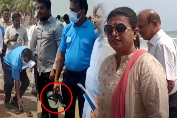 செருப்பால் சர்ச்சையில் சிக்கிய பிரபல நடிகை ! | Famous Actress Roja Controversy For Sandals