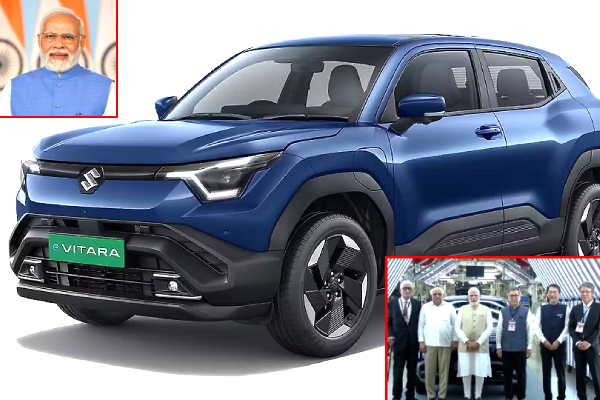 Maruti Suzuki e-Vitara launch, PM Modi EV inauguration, India electric vehicle exports, Hansalpur EV plant Gujarat, Made in India electric SUV, Suzuki global EV hub, e-Vitara specs and features, Lithium-ion battery India, Hybrid battery electrode production, EV news India 2025