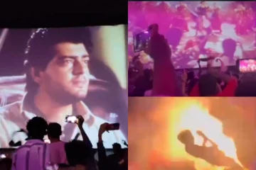 தீனா ரீ- ரிலீஸ்!! திரையரங்கிற்குள் பட்டாசு வெடித்து அட்டூழியம் செய்த ரசிகர்கள்