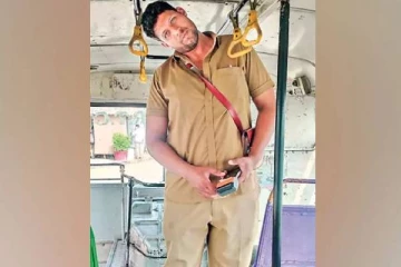 6 அடி பேருந்தில் கண்டக்டர் வேலை பார்க்கும் 7 அடி உயரமுள்ள இளைஞர் கழுத்து வலியால் அவதி