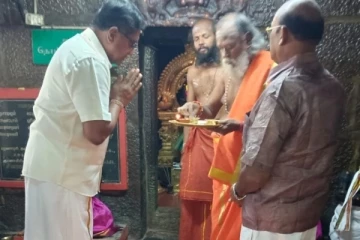 தமிழகத்தில் புகழ்பெற்ற முருகன் ஆலயத்தில் வடமகாண ஆளுநர் ஜீவன் தியாகராஜா