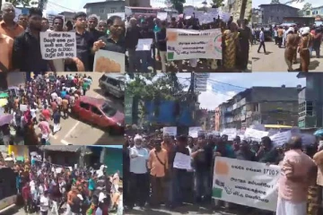 வேதன உயர்வு கோரி பொகவந்தலாவையில் தொழிலாளர்கள் ஆர்ப்பாட்டம்...!