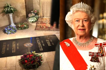 ராணி அடக்கம் செய்யப்பட்ட இடத்திலிருந்து வெளியான முதல் புகைப்படம்! கருப்பு பளிங்கு பலகையில் பொறிக்கப்பட்ட பெயர்கள்