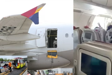 விமானம் நடுவானில் பறக்கும்போதே திடீரென கதவை திறந்த பயணி - அலறிய சக பயணியர்!