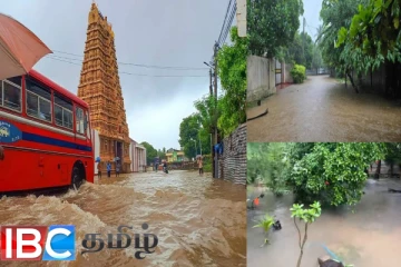 யாழ்ப்பாணத்தில் வீதிகளை மேவிப்பாயும் வெள்ளம் : போக்குவரத்து தடைப்பட்டது