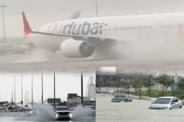 பாலைவன நாட்டில் வரலாறு காணாத கனமழை! வெள்ளத்தில் மூழ்கியது டுபாய் சர்வதேச விமான நிலையம்