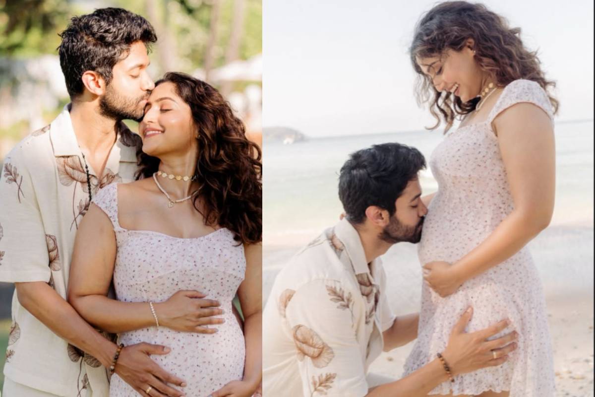3 மாசம் கர்ப்பம்!! நீச்சல் குளத்தில் நடிகை ரெபா மோனிகா ஜான்.. | After Pregnant Reba Monica John Thailand Trip Pics