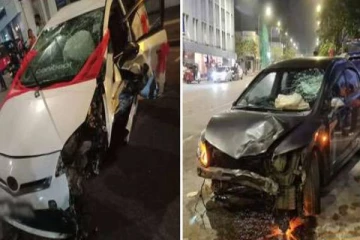 கொள்ளுப்பிட்டியில் மணமக்கள் சென்ற வாகனம் விபத்து: மூவர் வைத்தியசாலையில் அனுமதி