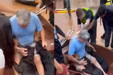 வெள்ளத்தில் பிரிந்த வளர்ப்பு நாய்களுடன் மீண்டும் இணைந்த உரிமையாளர்! வைரலாகும் வீடியோ