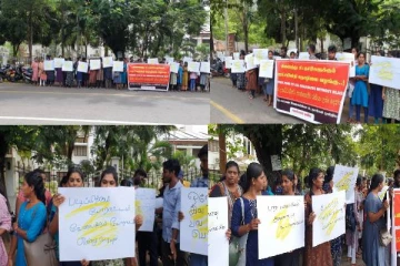 யாழில் நிரந்தர வேலைவாய்ப்பை வலியுறுத்தி வீதிக்கிறங்கிய பட்டதாரிகள்