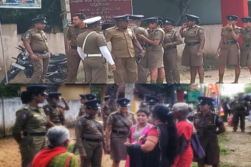 ஜனாதிபதியின் வருகைக்கு கறுப்புக் கொடி காட்டப்பட்டு எதிர்ப்பு: குவிக்கப்பட்ட பொலிஸார்