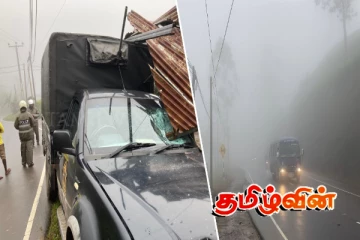 மின்கம்பத்துடன் மோதிய லொறி விபத்துக்குள்ளானதில் இருவர் படுகாயம்