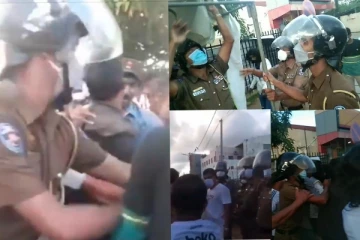 ගෝඨාගෝගම අට්ඨාල පොලිසියෙන් කඩා ඉවත් කරයි..දැඩි උණුසුම් තත්ත්වයක්.(VIDEO/PHOTOS)