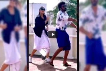 கருப்பு நிற ஆடையில் கணவருடன் இணைந்து கலக்கான ஆட்டம் போட்ட திருமணம் சீரியல் நடிகை!