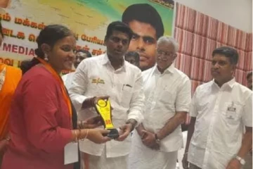 நடிகர் விஜய் மகள் குறித்து ஆபாச பதிவு: விருது வாங்கிய அடுத்த நாளே கைதான பாஜக பெண்