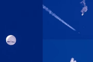 அமெரிக்காவினால் சுட்டு வீழ்த்தப்பட்ட சீன உளவு பலூன்! வைரலாகும் காணொளி