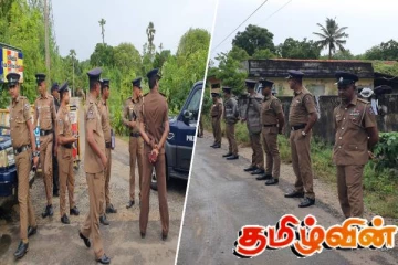 யாழ். தையிட்டி திஸ்ஸ விகாரையருகே குவிக்கப்பட்டுள்ள ஏராளமான பொலிஸார்