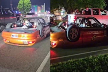 சாலையில் வித்தியாசமான வடிவமைப்புடன் சென்ற கார்... வைரலாகும் வீடியோ!